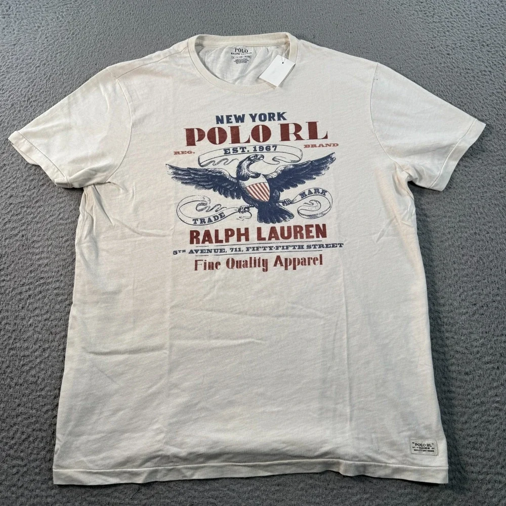 Vintage Polo Ralph‎ Lauren Shirt Men's XL White Eagle Dry Goods & Supplies NWT
